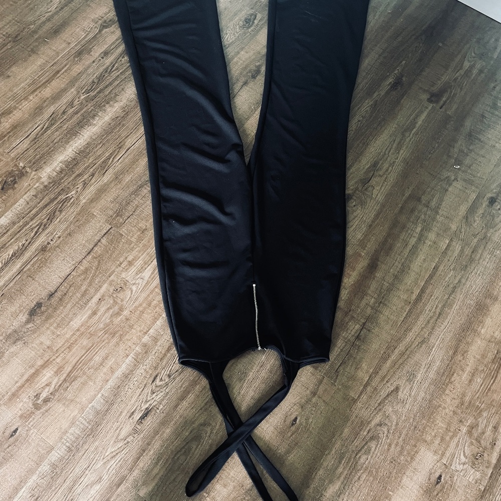 La B suspender wide leg pant jumpsuit